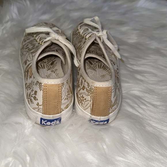 Keds x Riffle Paper Co. Gold and White Floral Sneakers - Picture 8 of 9